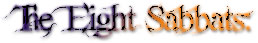 The Eight Sabbats